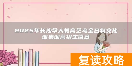 2025年长沙学大教育艺考全日制文化课集训营招生简章