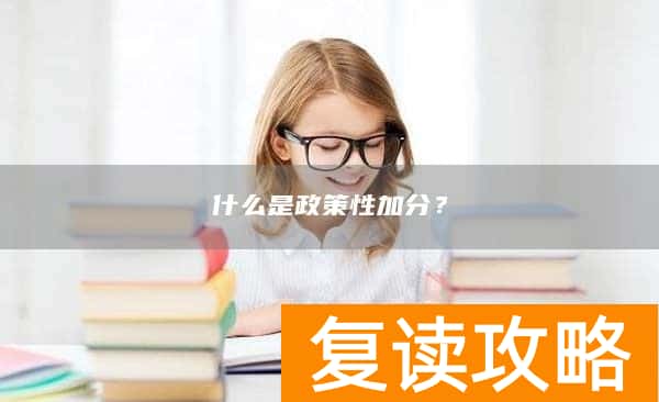 什么是政策性加分？
